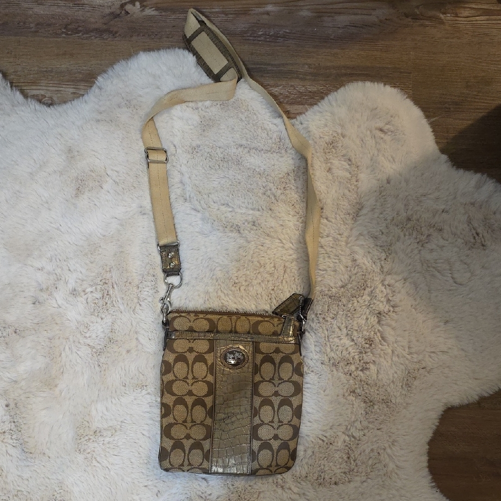 Coach Signature Tan Crossbody Bag